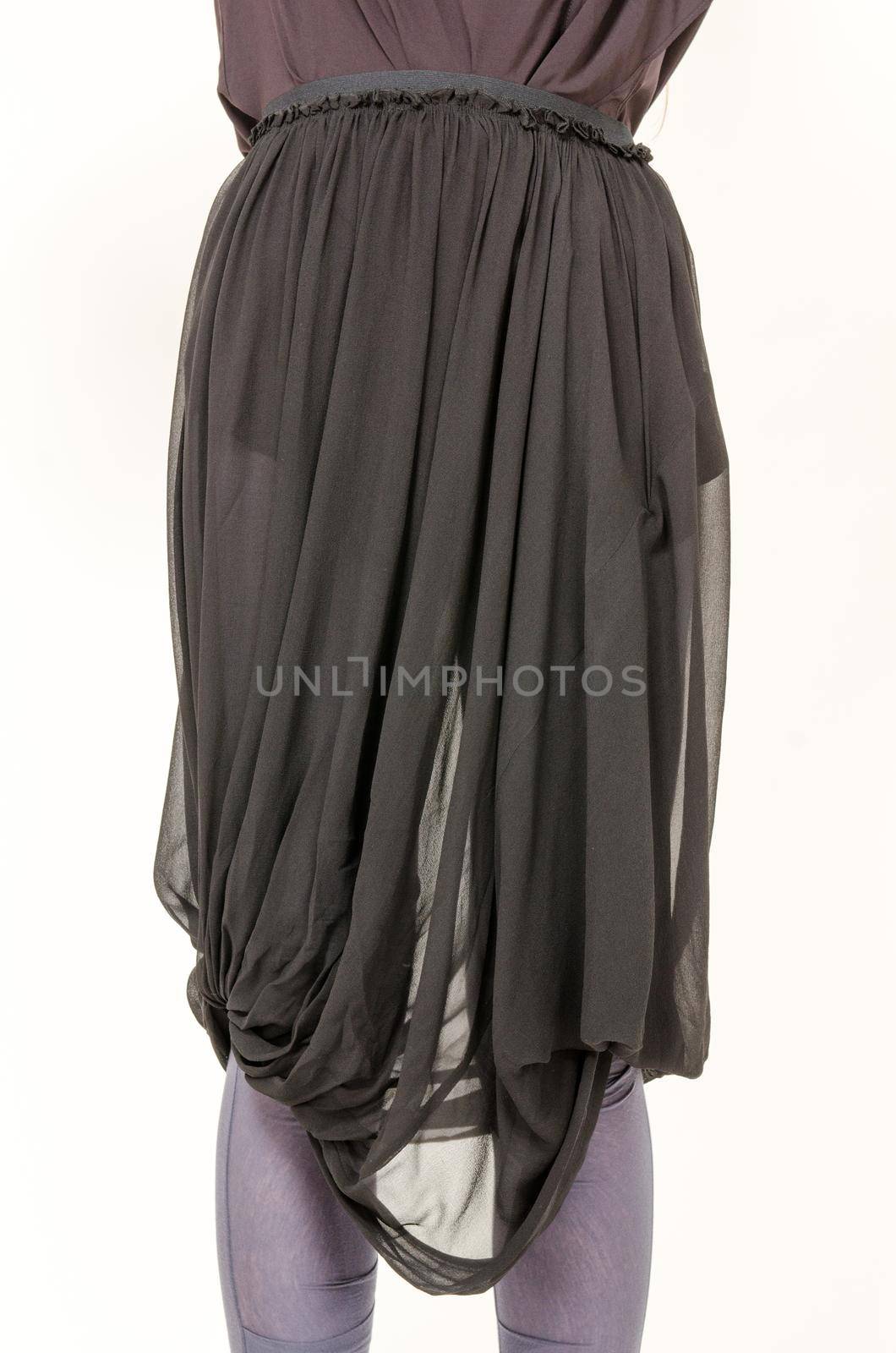 Closeup shot of woman wearing trendy tutu sytle fashion skirt