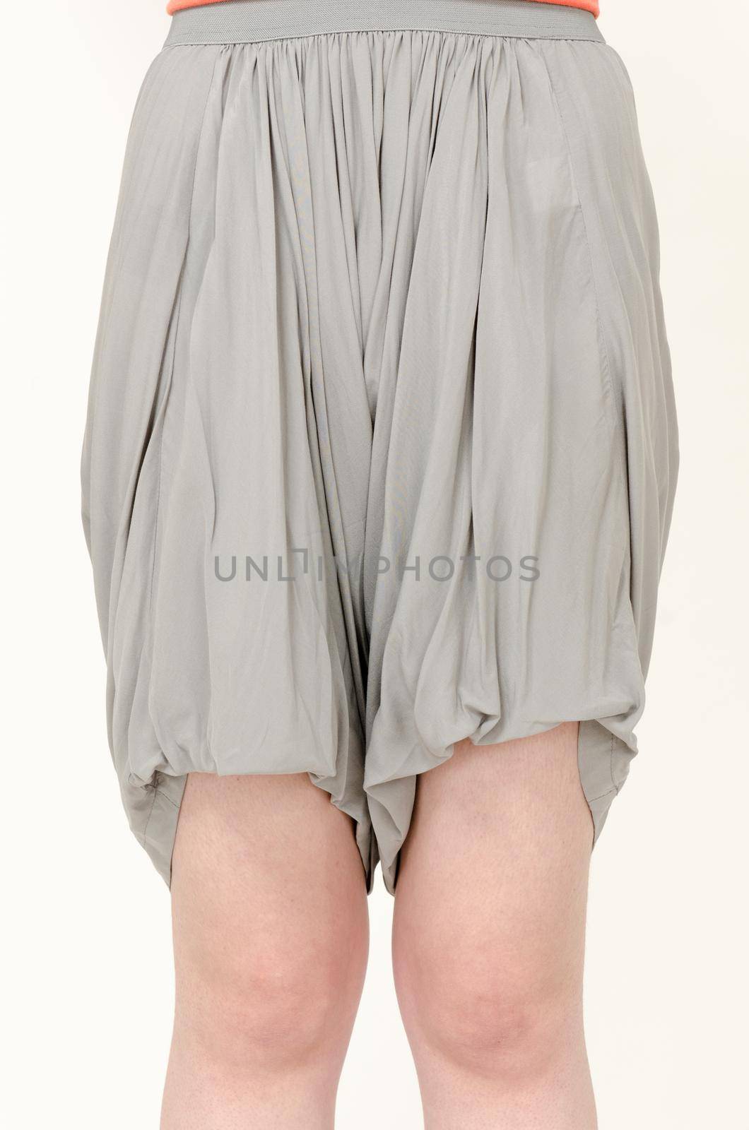 Closeup shot of woman wearing trendy fashion skirt