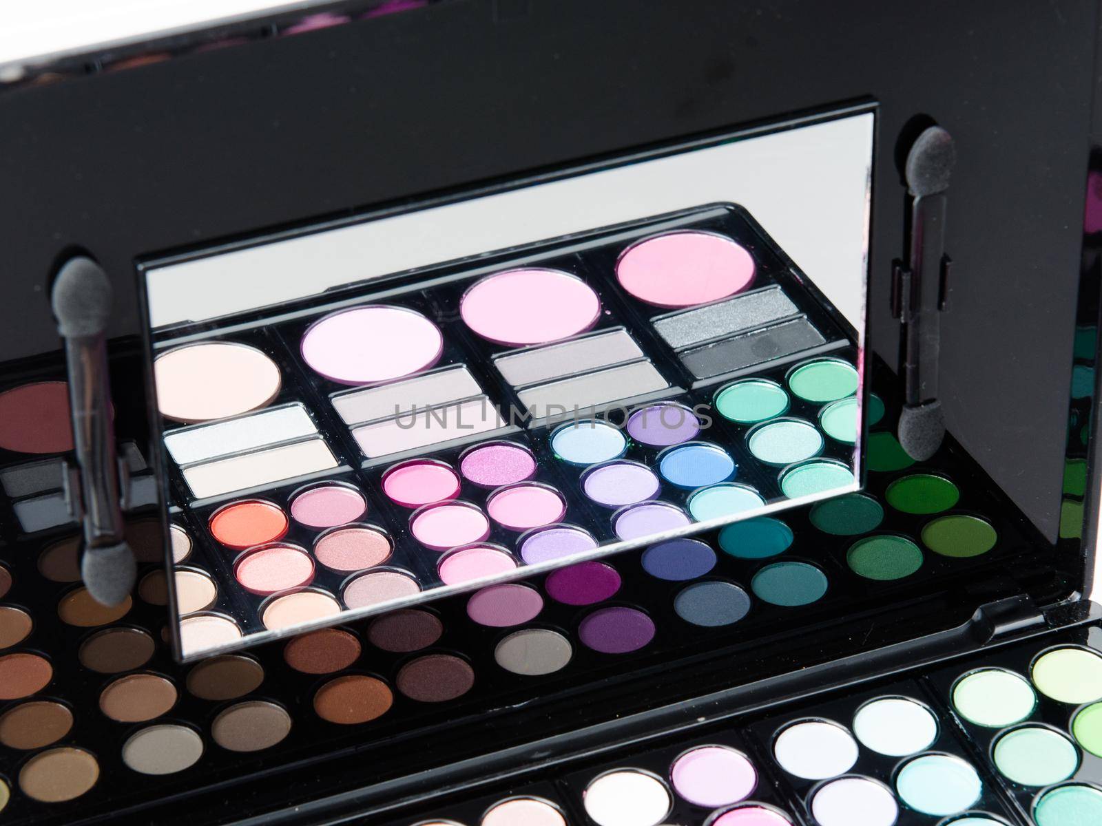 Professional makeup palette closeup studio macro shot