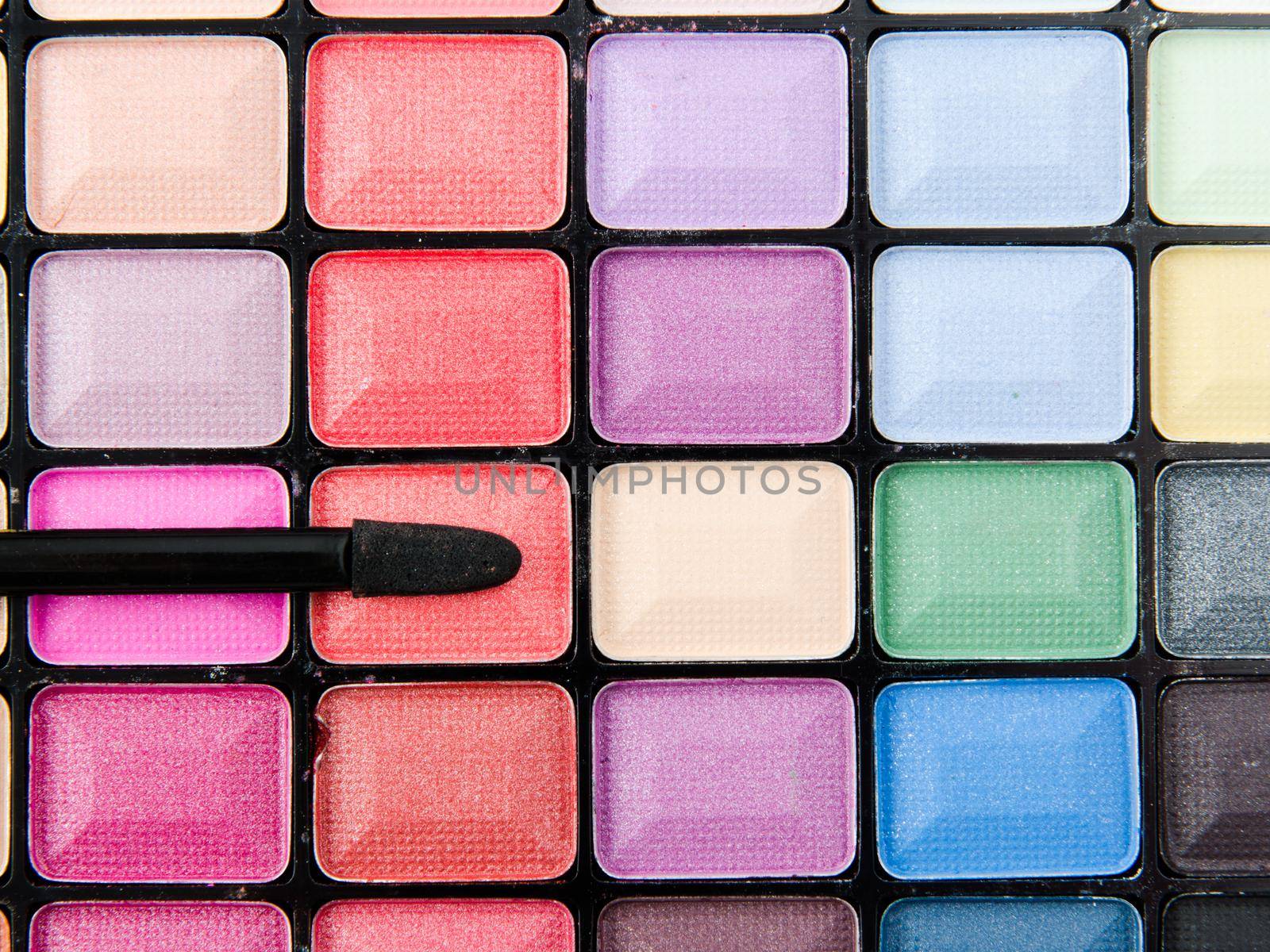 Professional makeup palette closeup studio macro shot