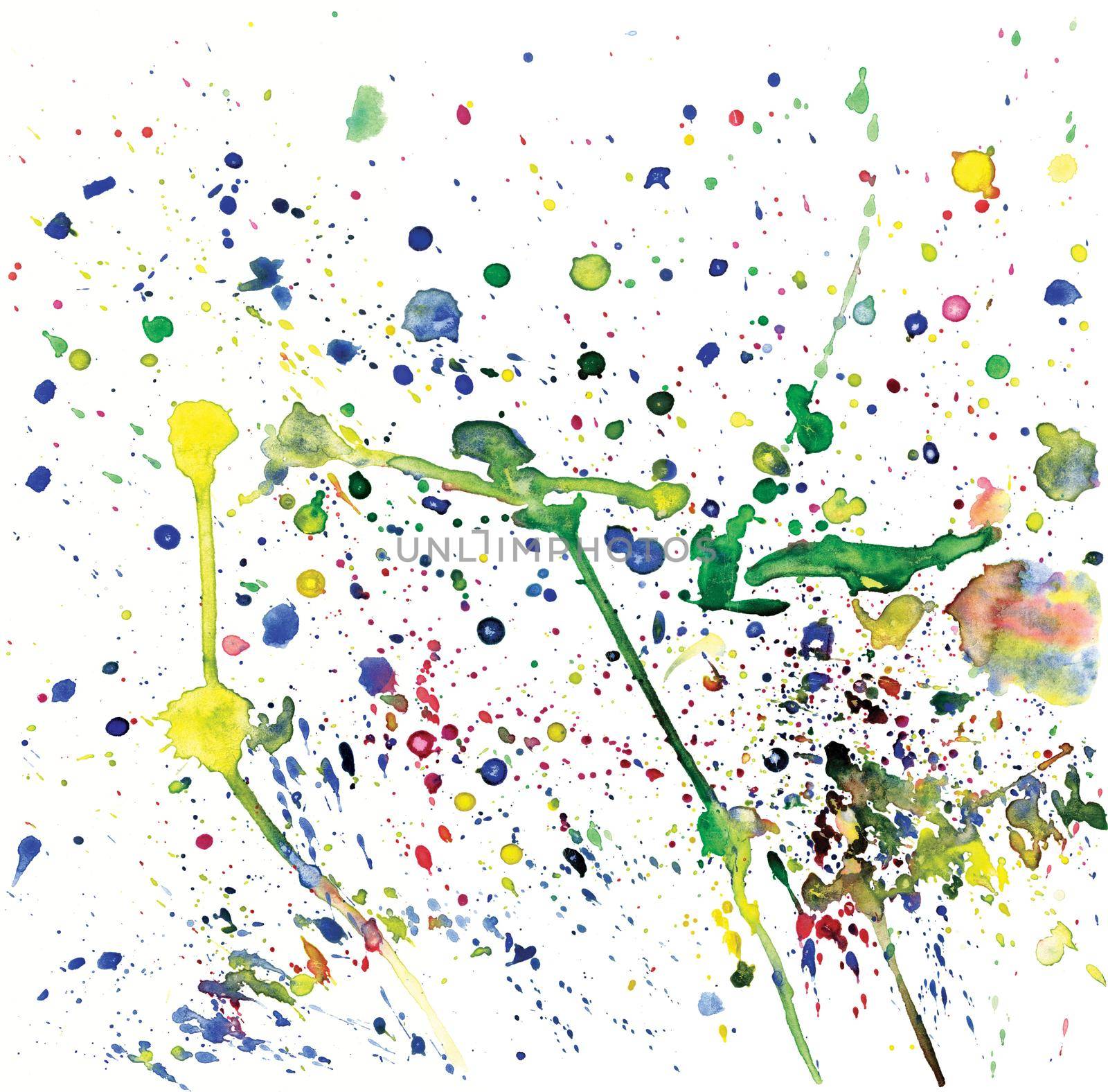 watercolor abstract hand painted background with splashes