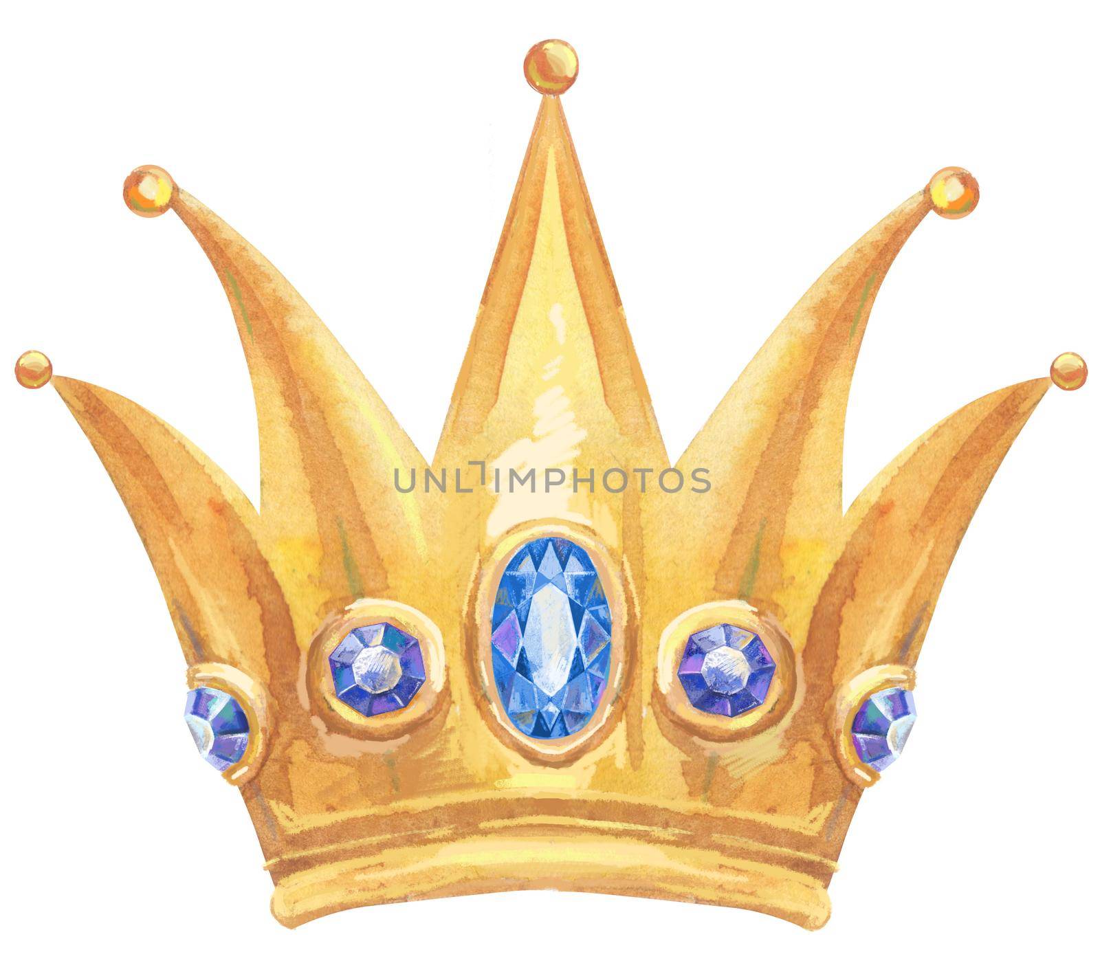 Watercolor golden crown Princess by NataOmsk