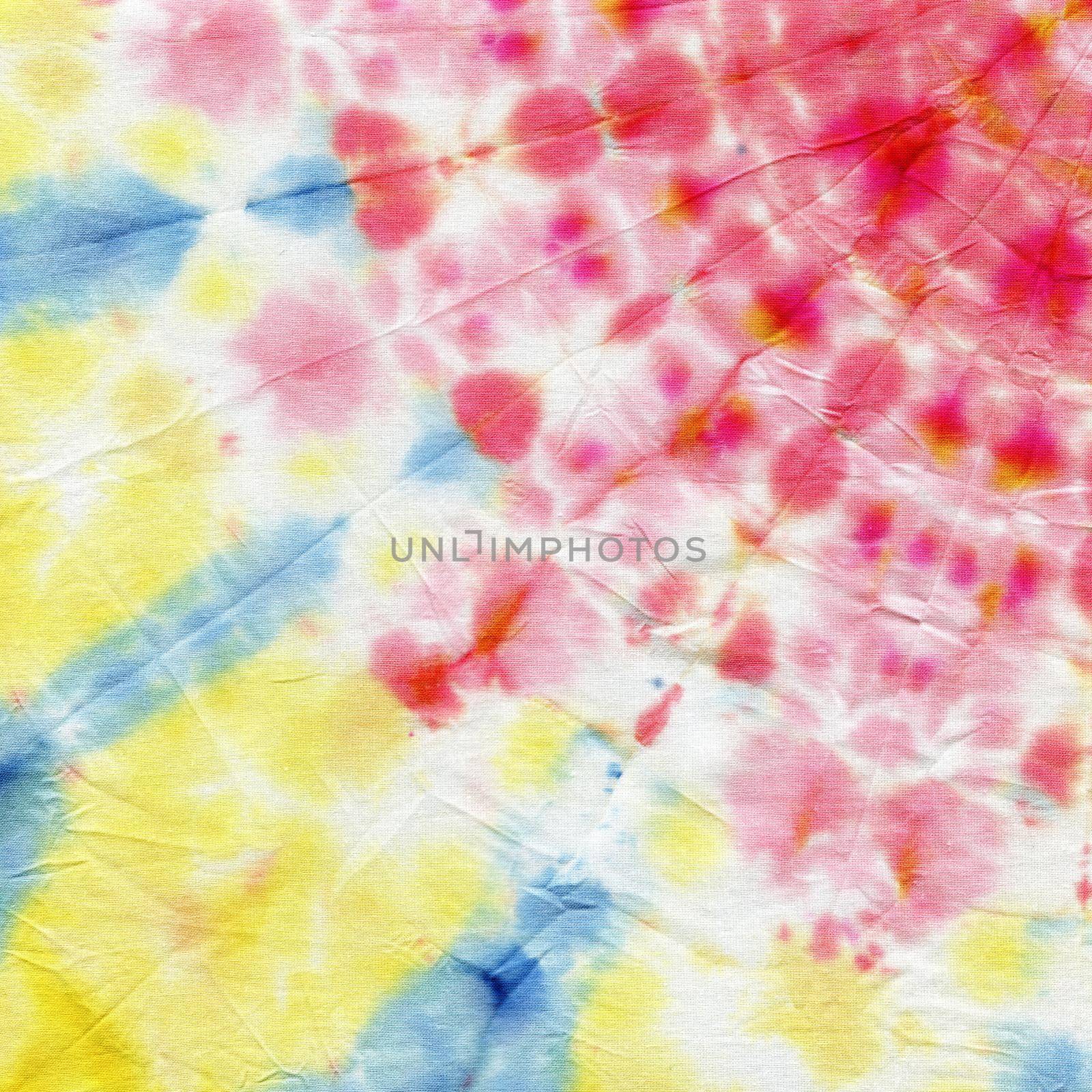 Tie dyed pattern on cotton fabric for background. by NataOmsk