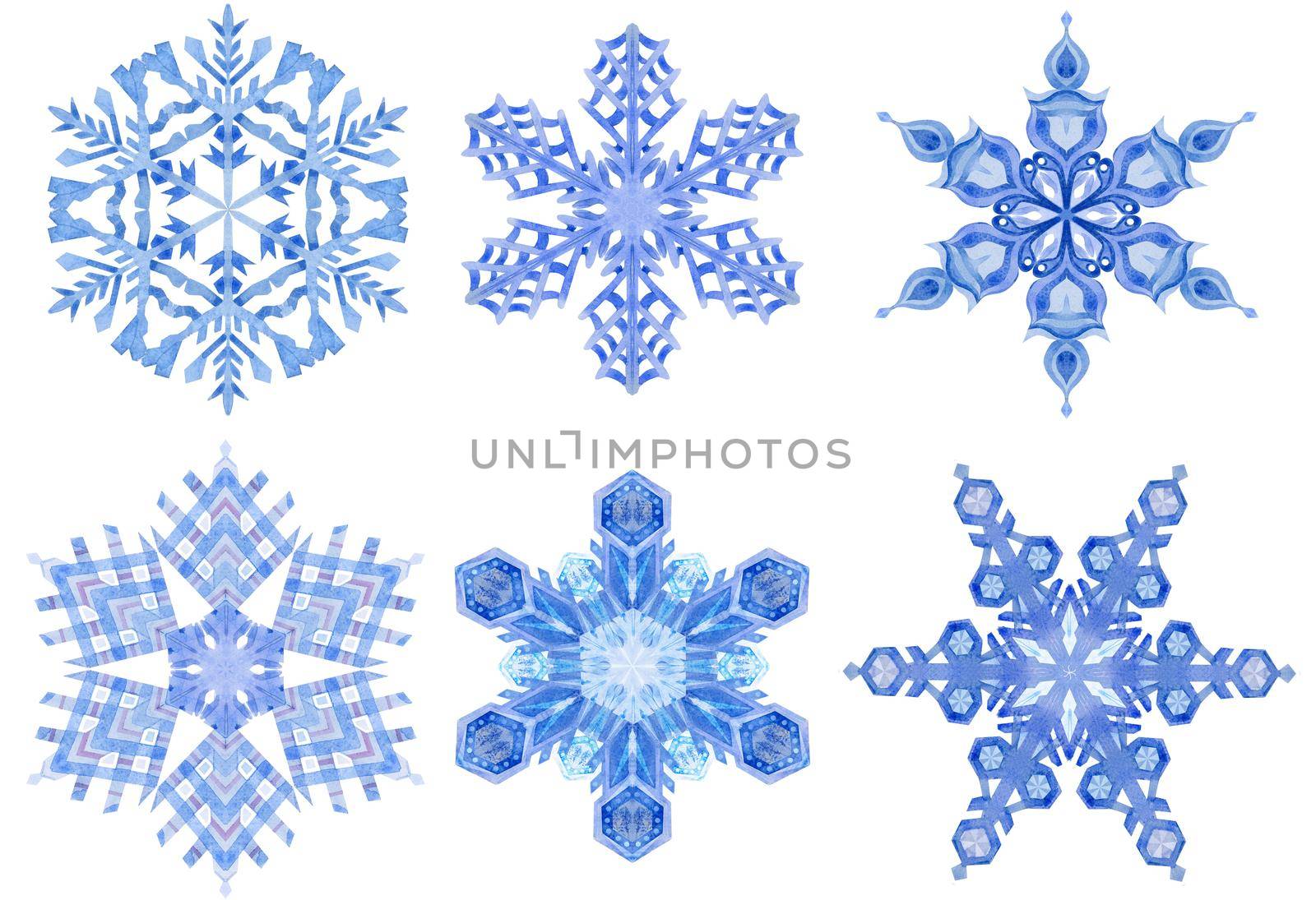 Set of symbol of winter. Beautiful decoration snowflakes
