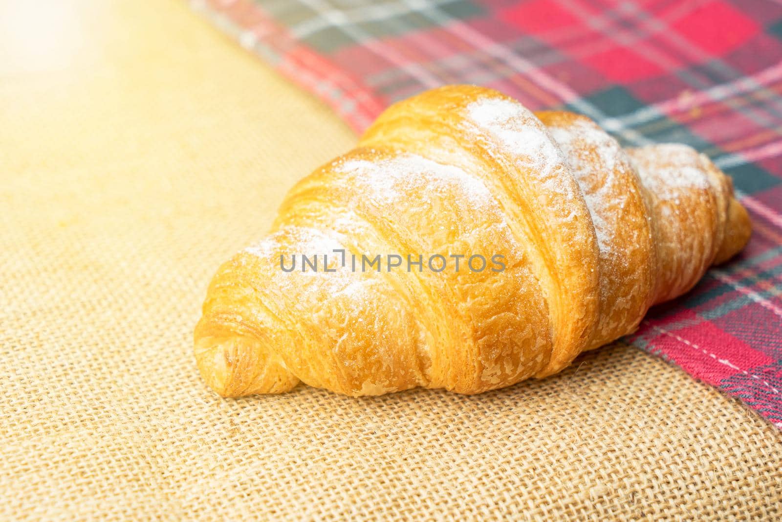 Croissants on table.  Food for breakfast concept