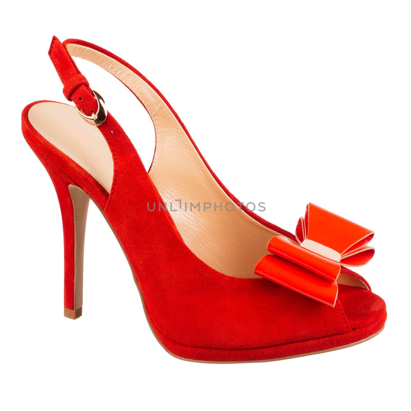 Fashion female shoe shot on white background