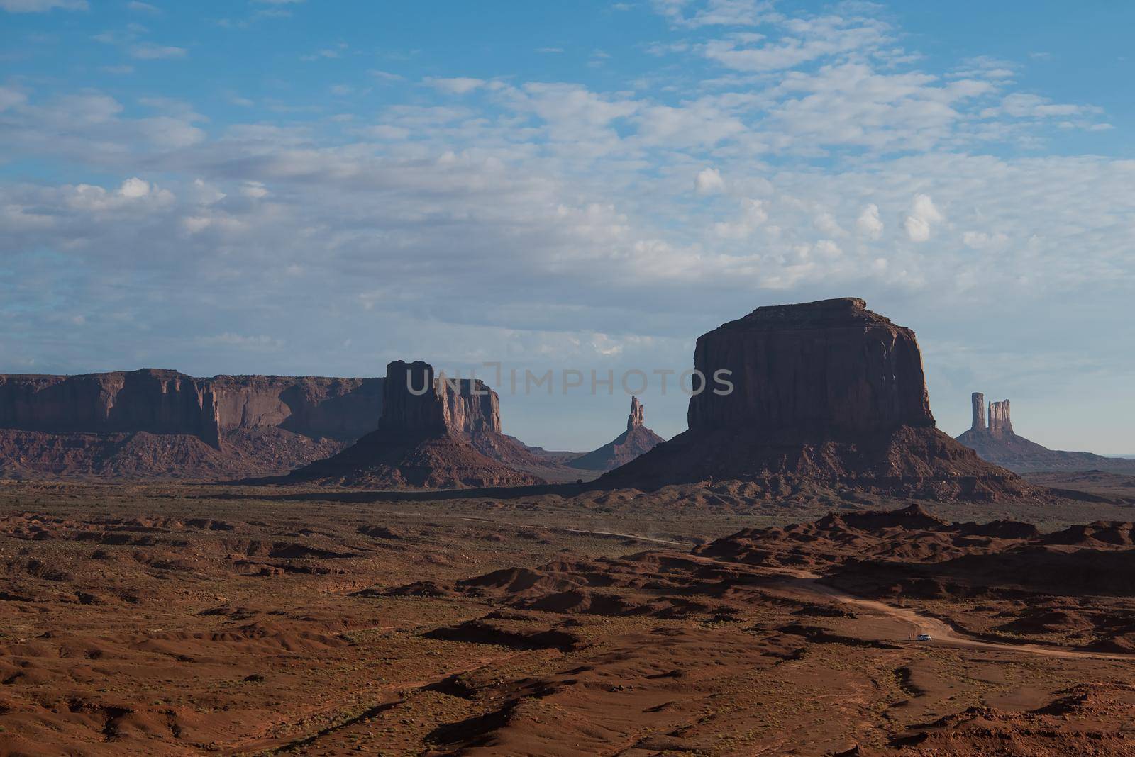 Monument Valley mesa with pretty sky