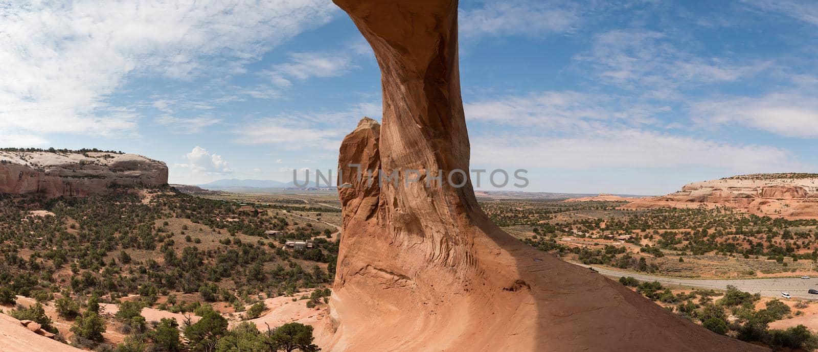 Utah panorama of inside of giant arch arm by jyurinko