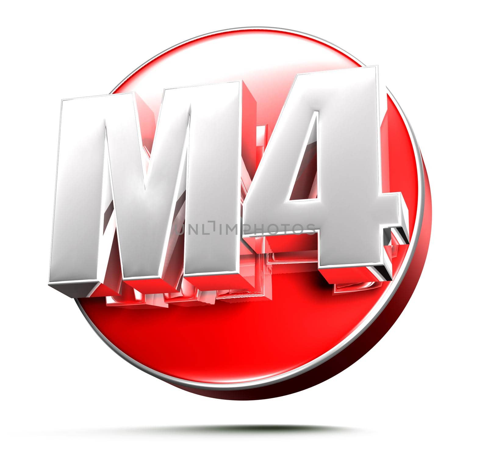 M4 red 3D illustration on white background with clipping path. by thitimontoyai