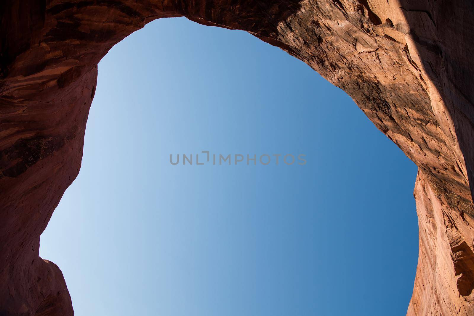 Arch hole close up in Monument Valley
