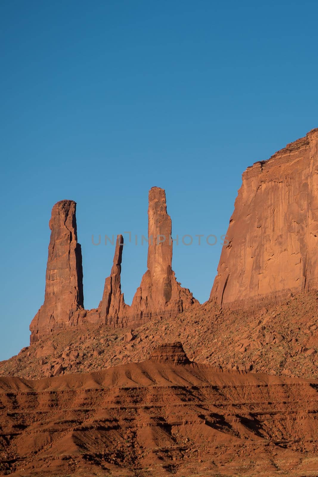 Natural W-shape butte carved by erosion