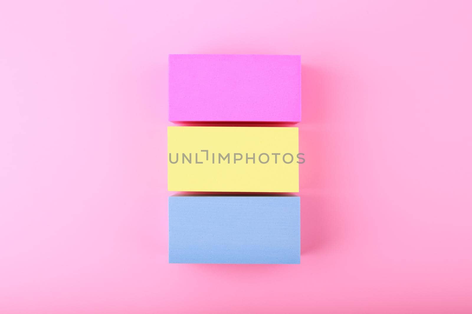 Pansexual pride flag on pink background. Symbol of pansexual community in minimalistic style by Senorina_Irina