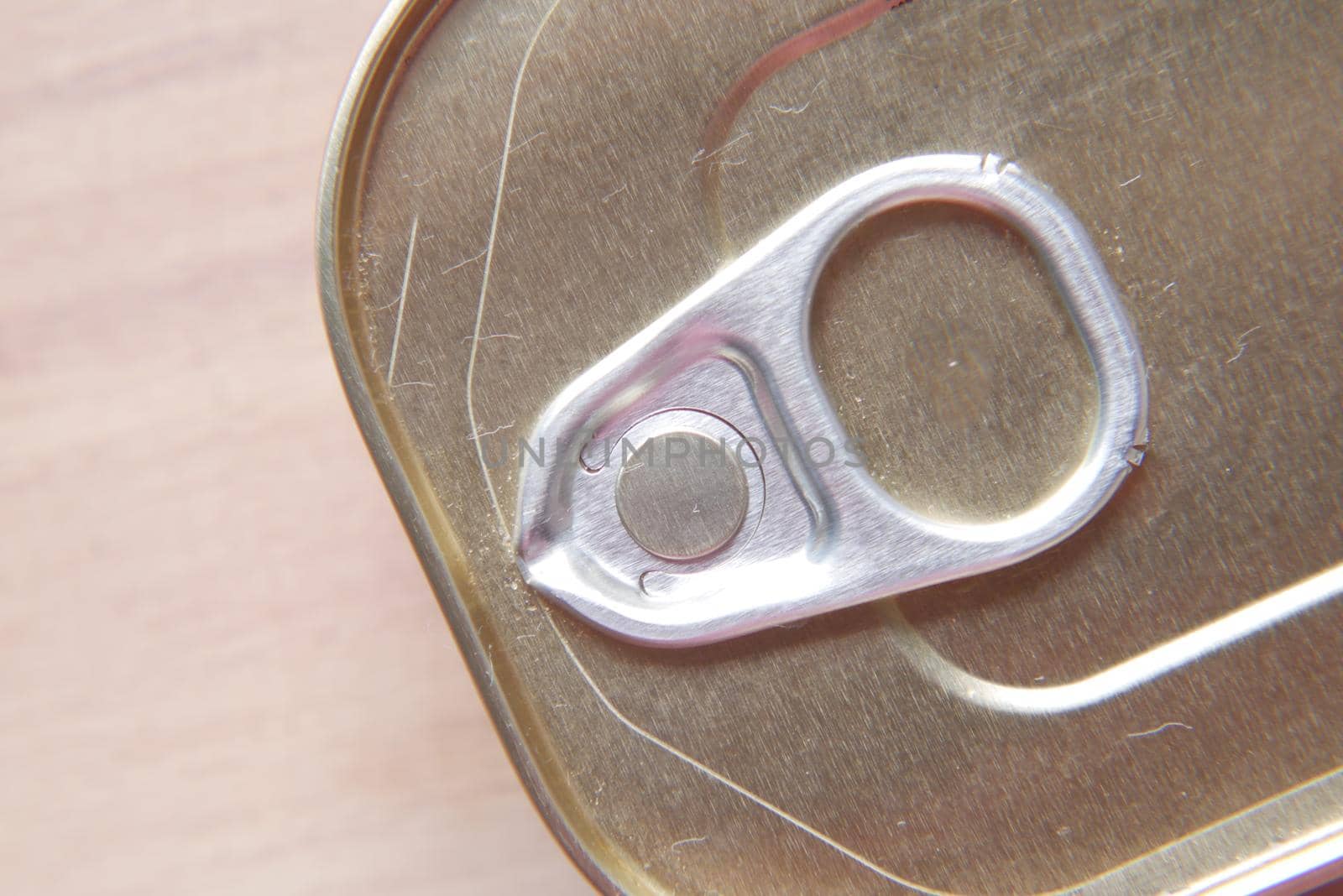close up of a food can on white background