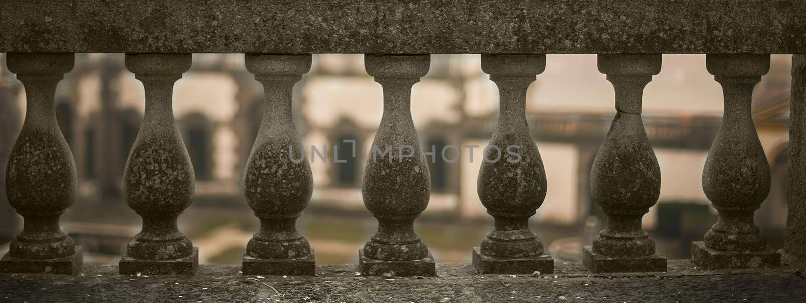 Barrier marble handrail, banner image with copy space