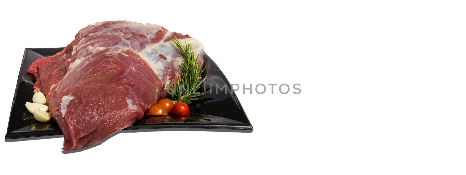 Raw meat dish white background 4 by pippocarlot