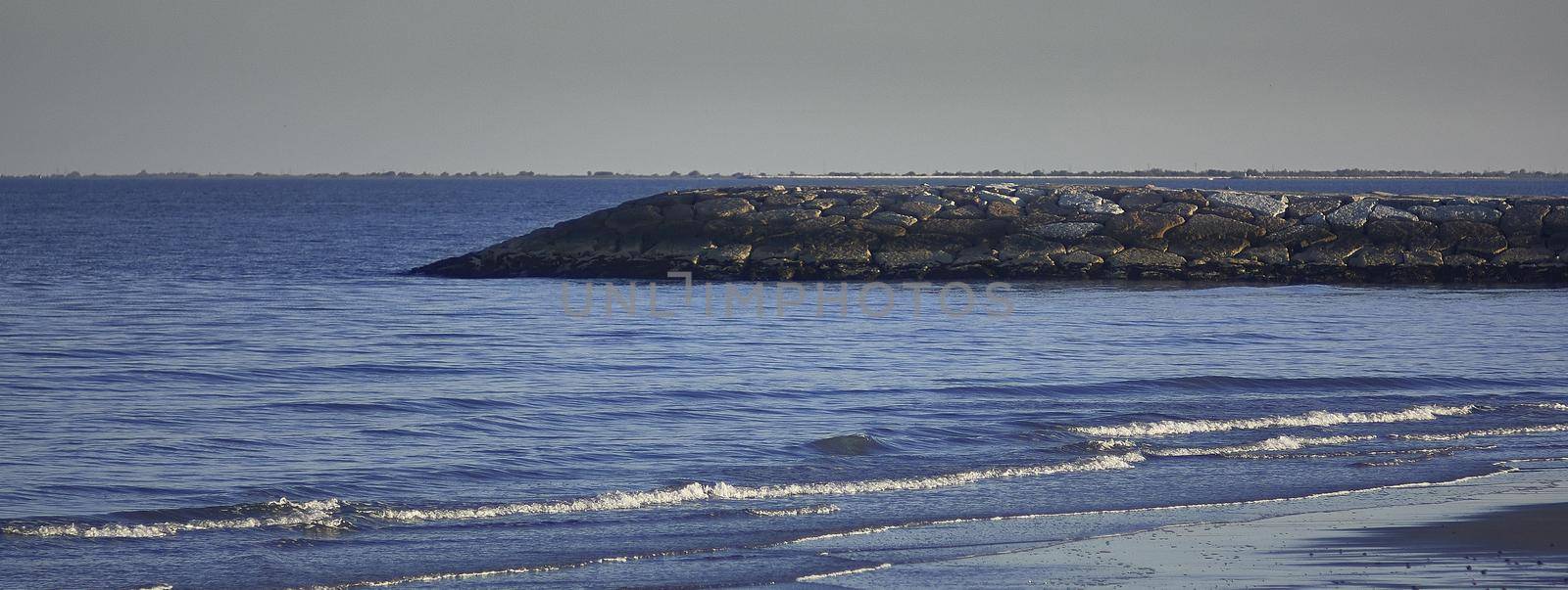 Coast sea landscape, banner image with copy space