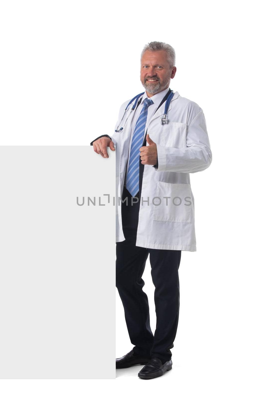 Doctor holding blank placard by ALotOfPeople