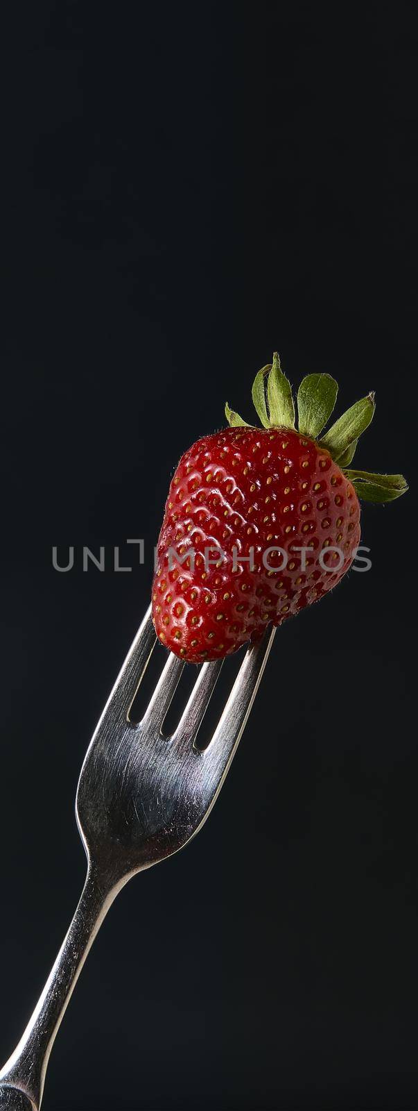 Strawberry banner detail, banner image with copy space