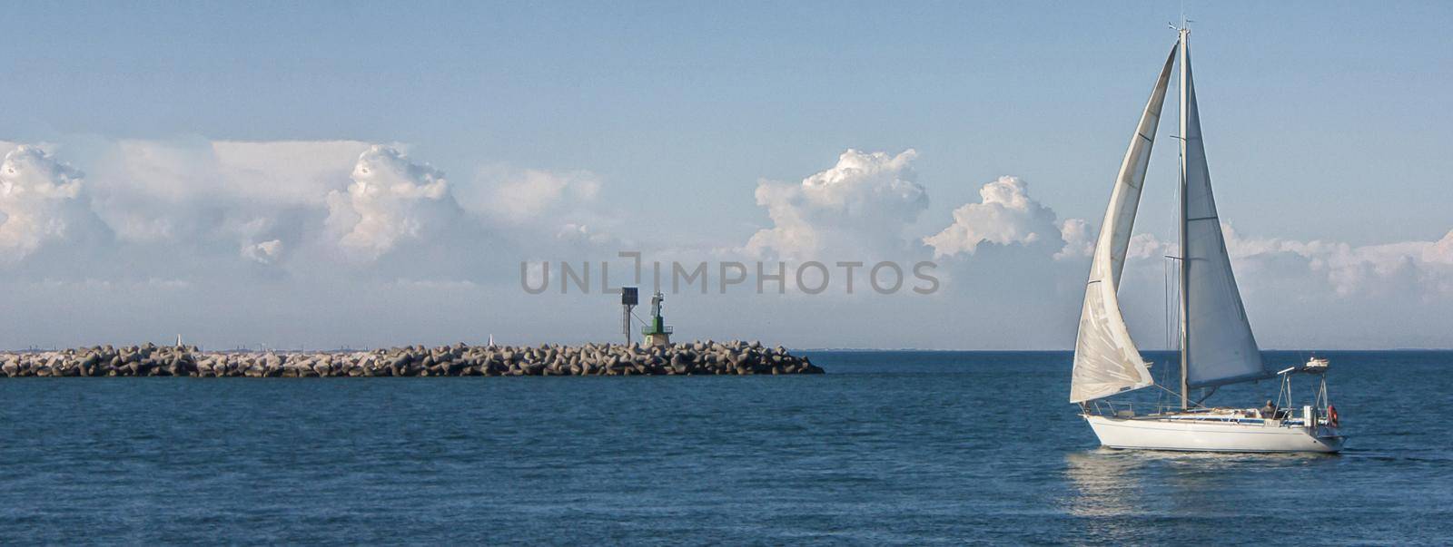 Coast sea landscape, banner image with copy space