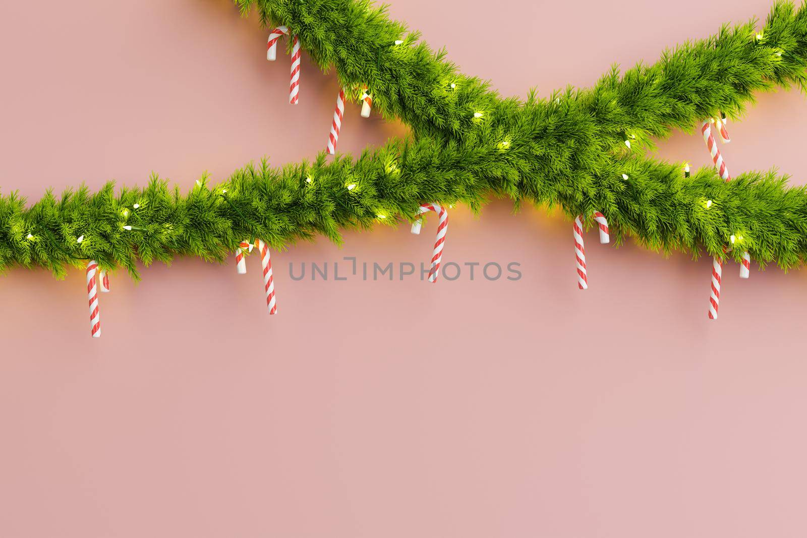 Christmas garlands with candies hung by asolano