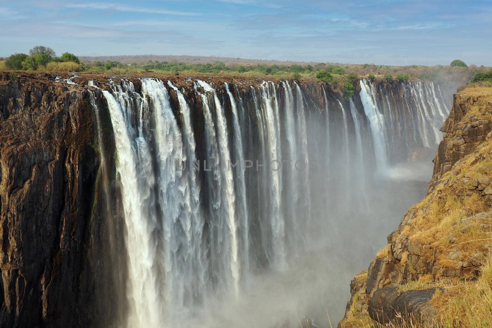 Victoria Falls on the Zambezi River between Zimbabwe and Zambia