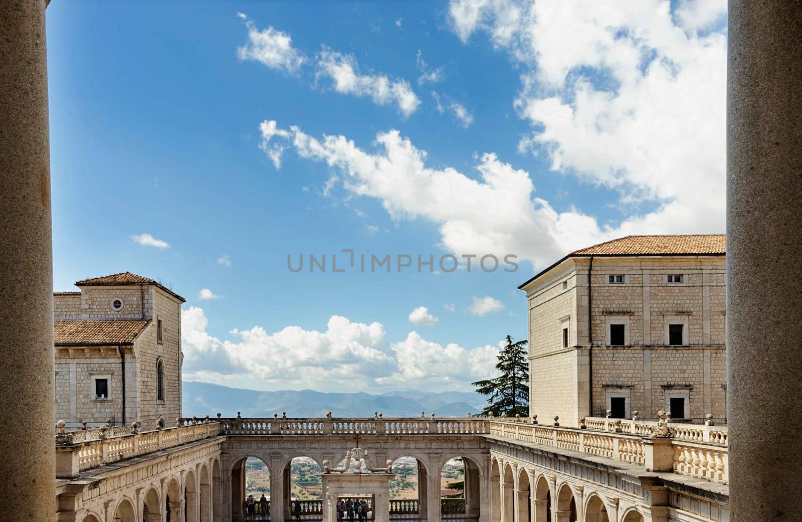 Montecassino -Italy -August 29 ,2021 Bramante cloister by victimewalker