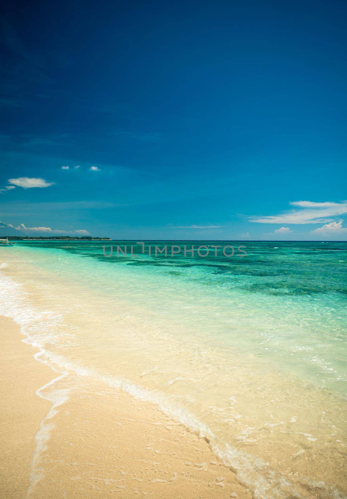 Serene tropical beach of Gili Trawangan, Indonesia