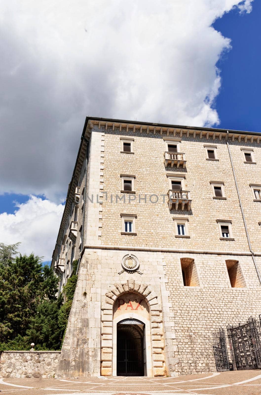 Montecassino -Italy -August 29 ,2021  Monastery entrance by victimewalker