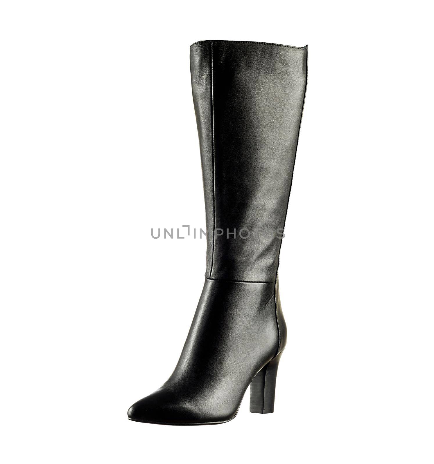 Modern fashionable women winter boot shot in studio