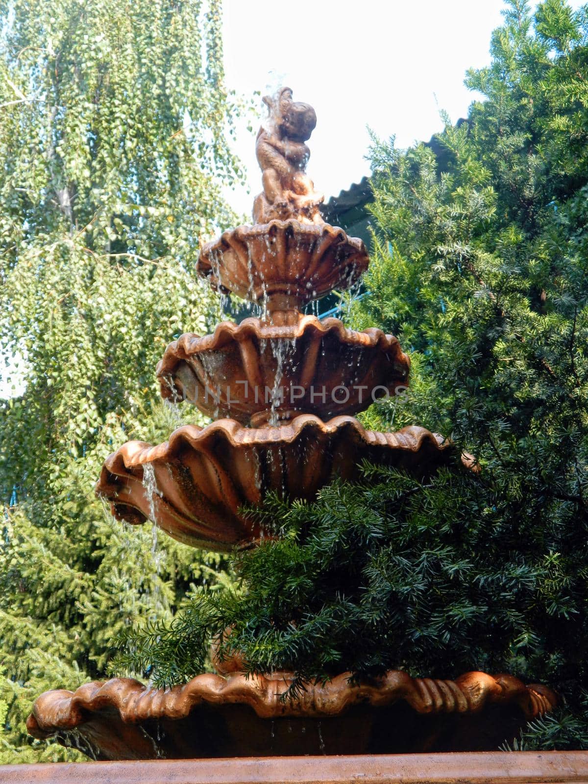 Beautiful decorative bronze fountain in the garden by milastokerpro