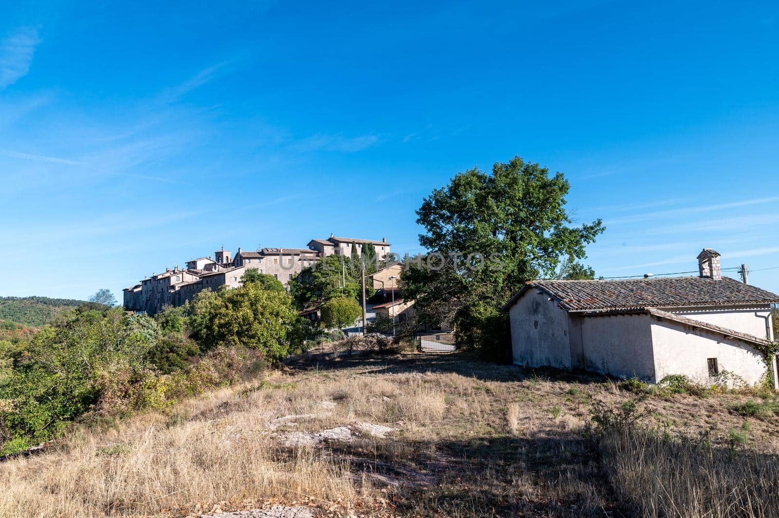 landscape of macerino ancient historic town in the province of terni