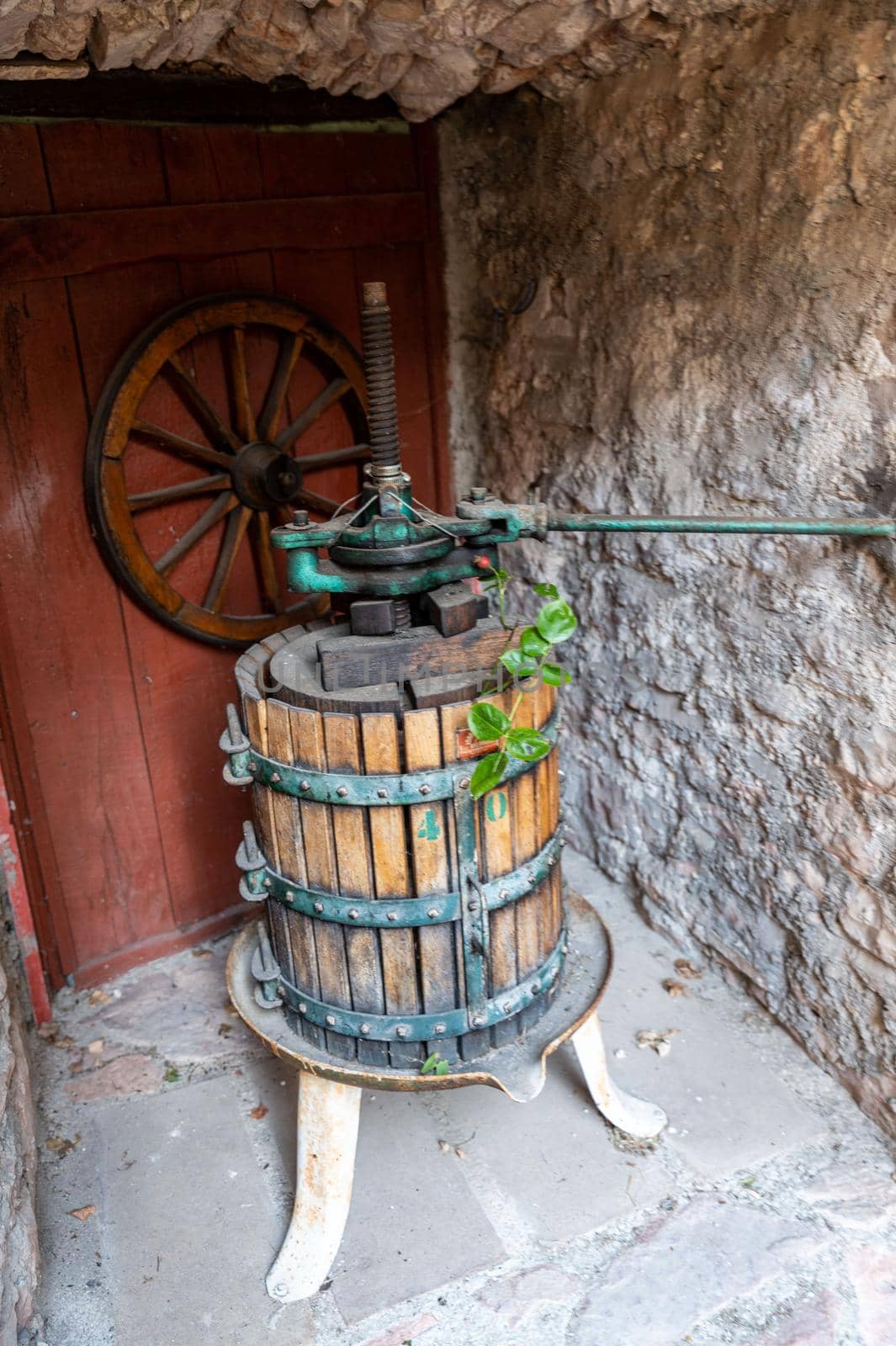 ancient press for crushing grapes by carfedeph