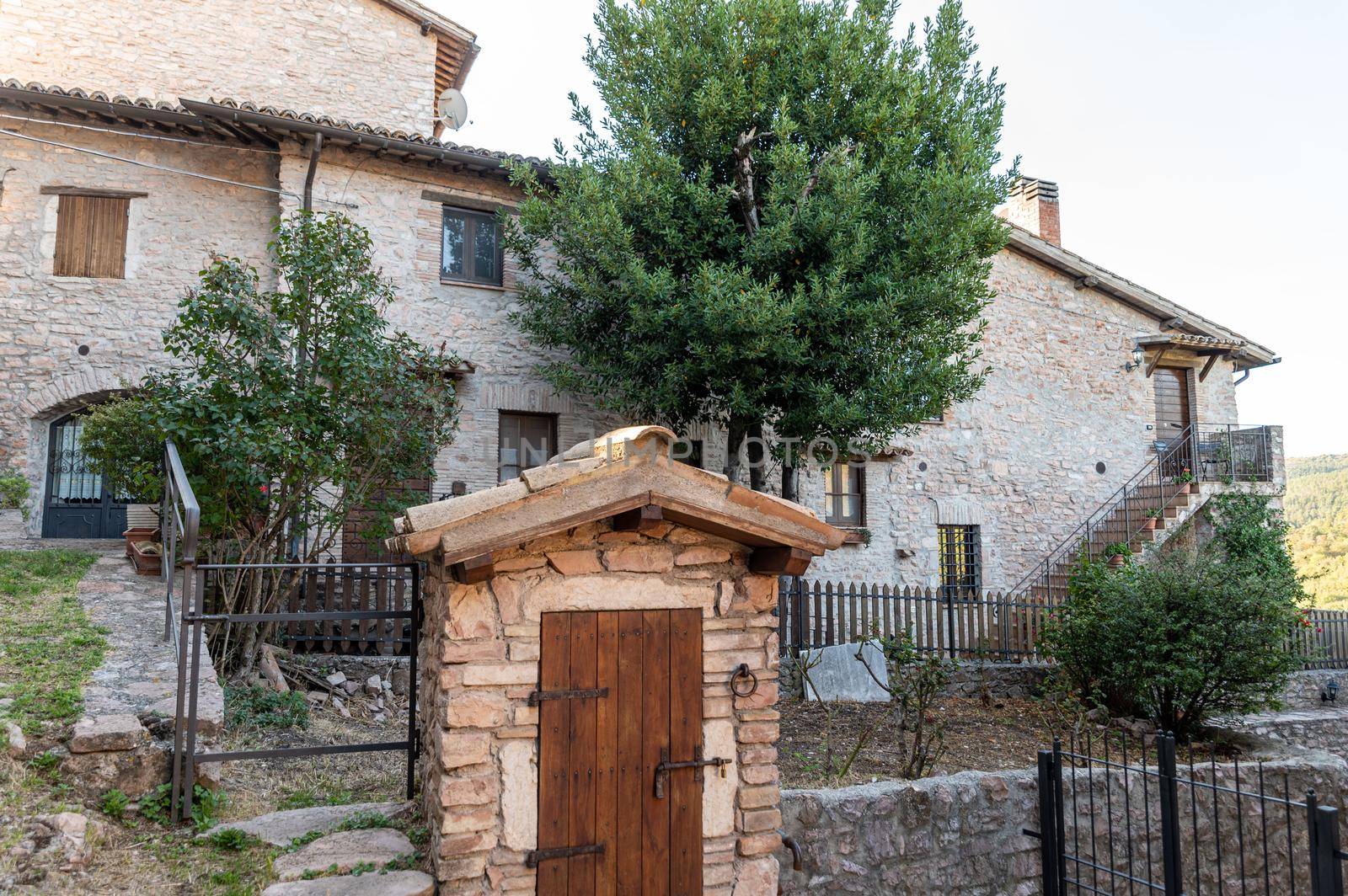 hamlet of macerino its buildings and rustic alleys between squares and alleys