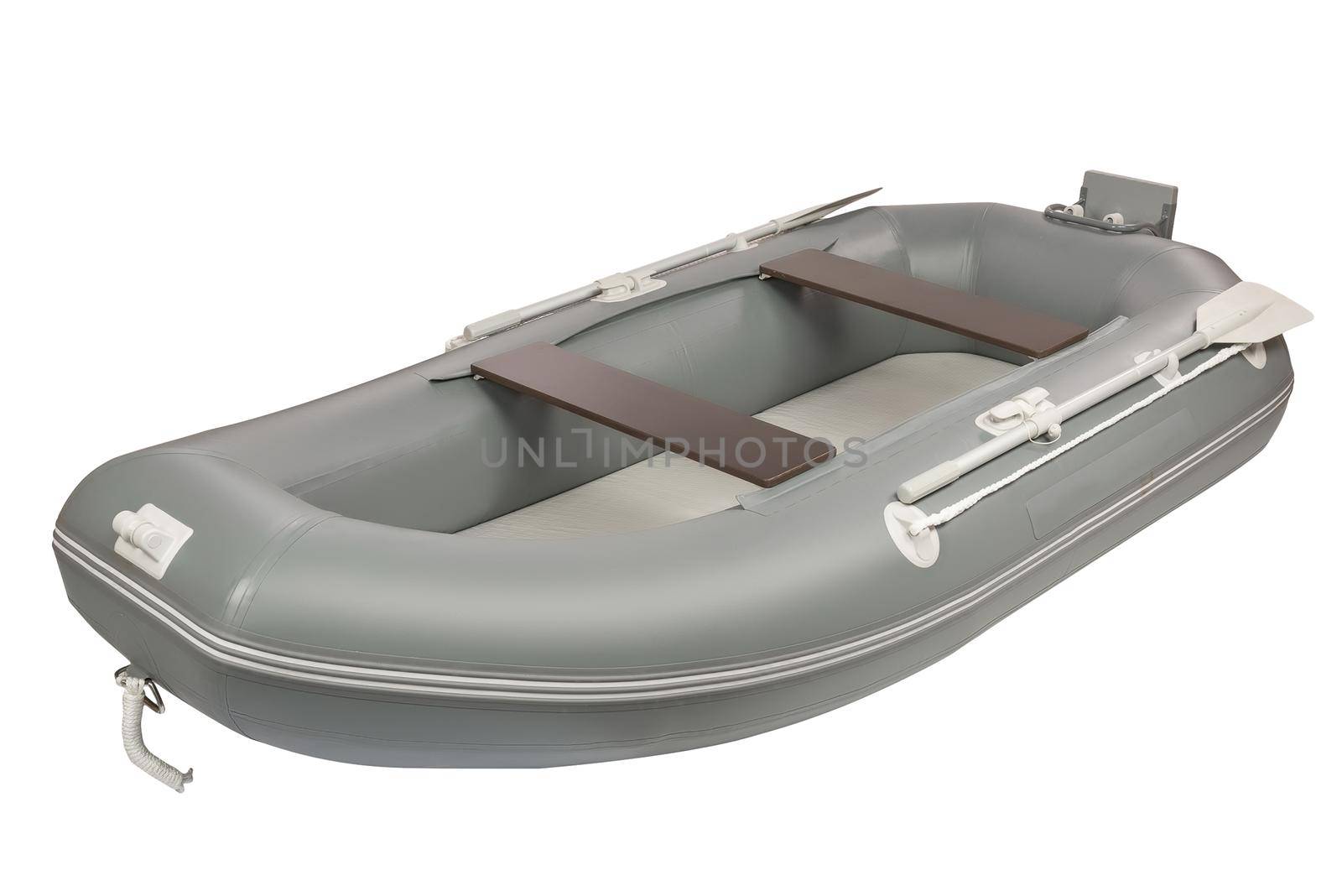 Inflatable boat shot isolated on white background