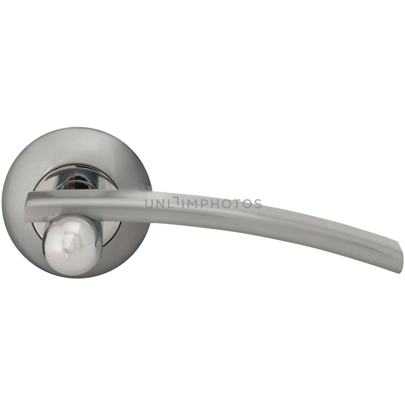 Classic door handle side view isolated on white