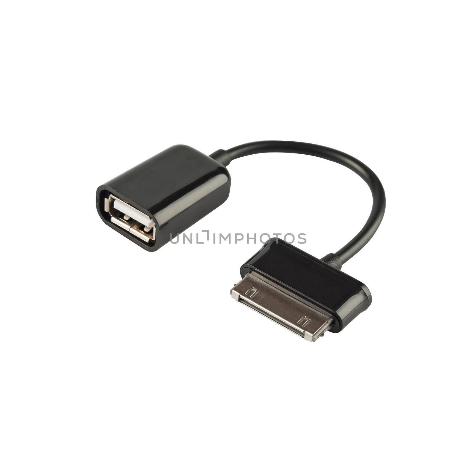 USB Cable with ipad connector isolated on white