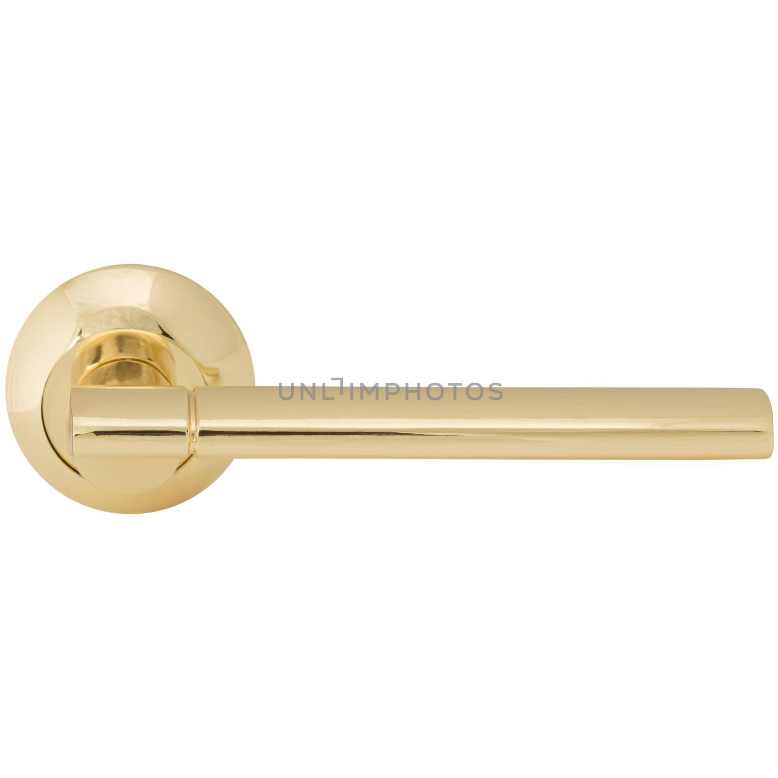 Classic door handle side view isolated on white