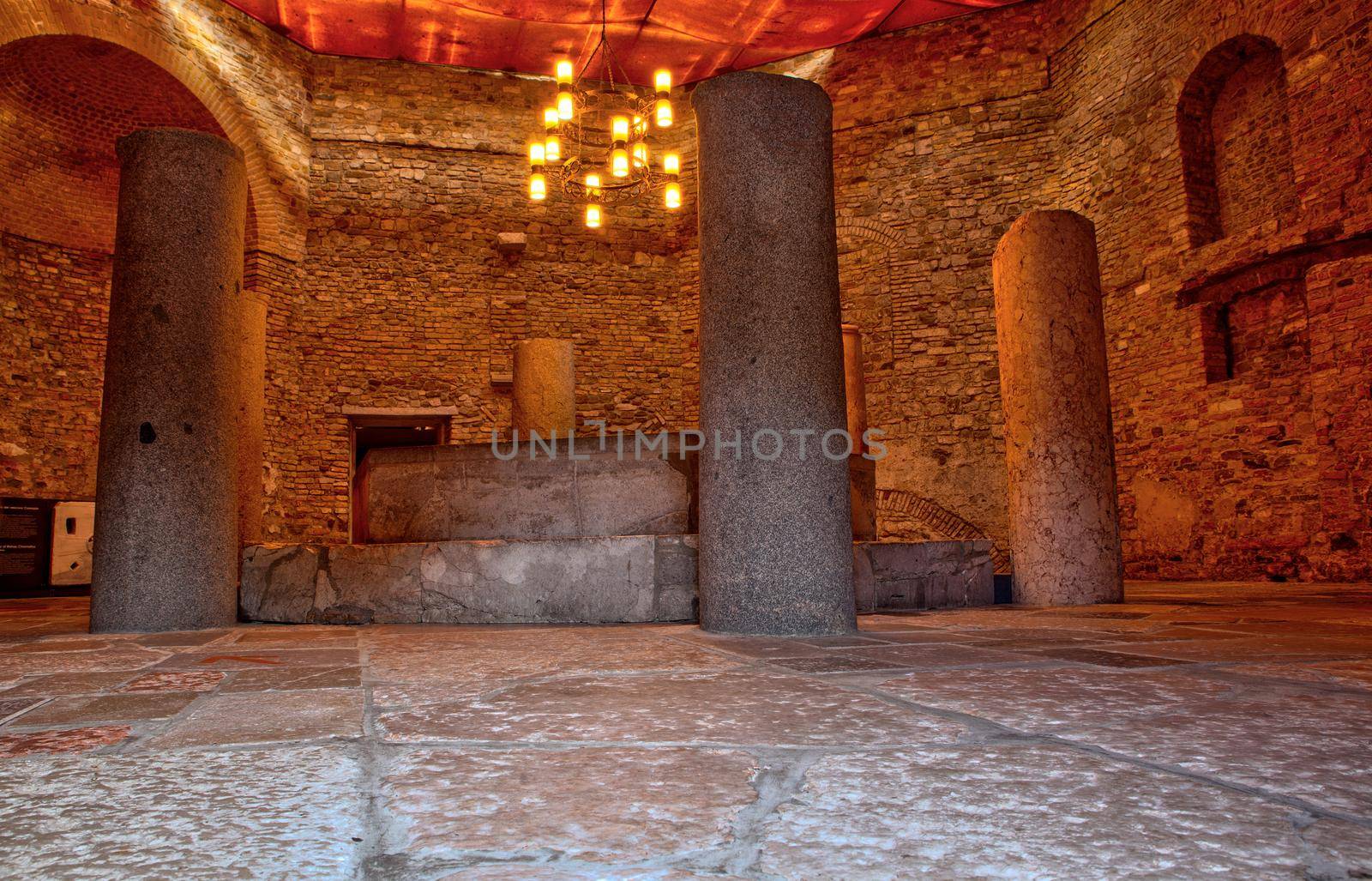 View of the Ancient interior of Basilica of Aquileia by bepsimage