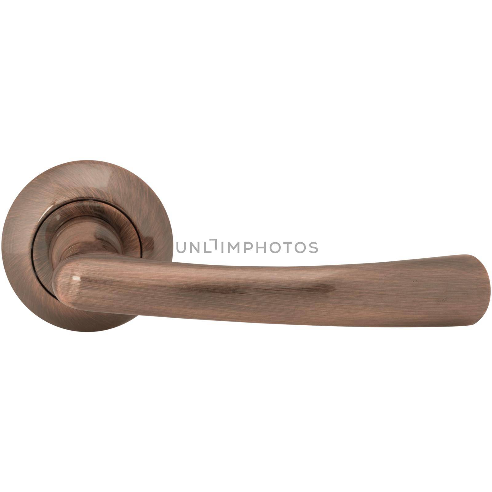 Classic door handle side view isolated on white