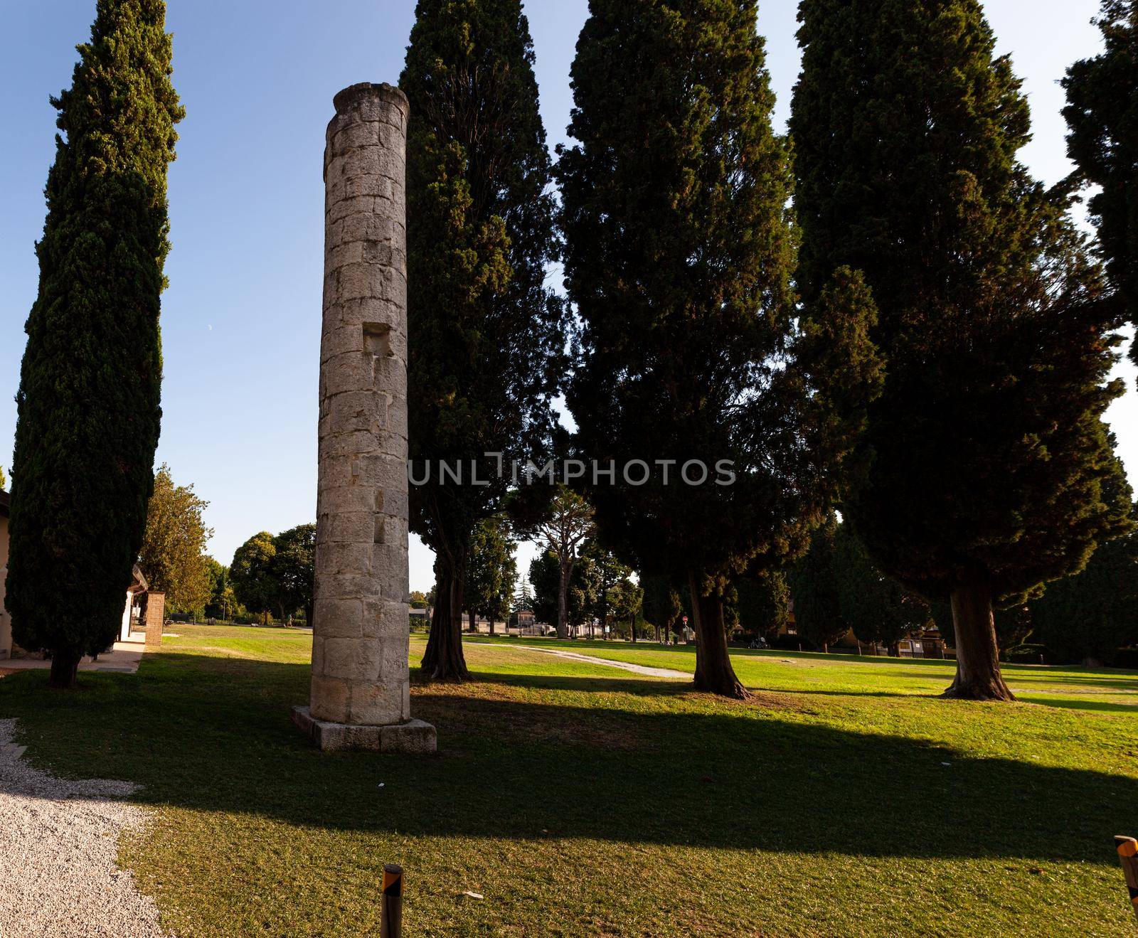 View of the Roman ruins of Aquileia by bepsimage