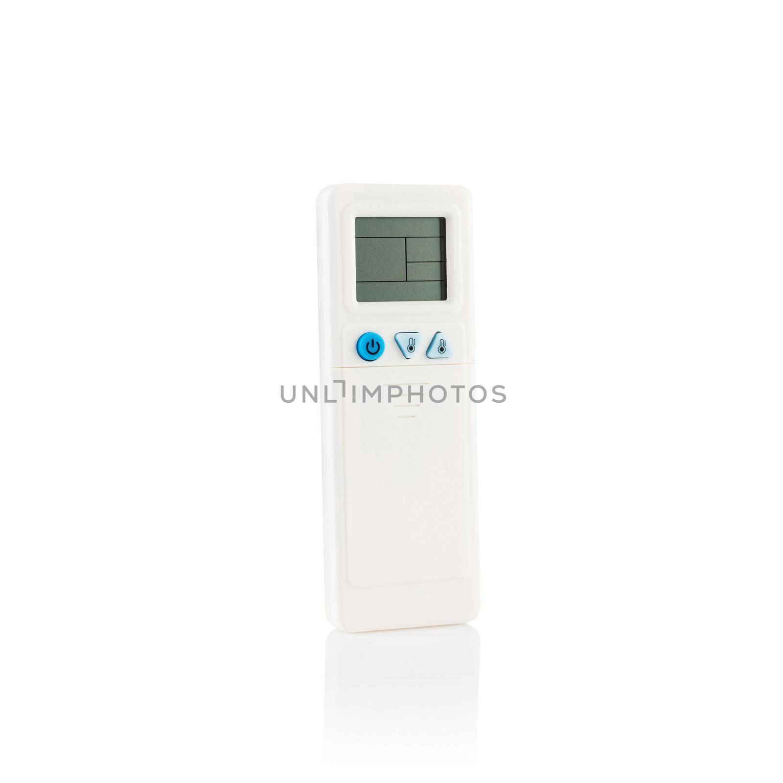 Air conditioner remote control isolated over white