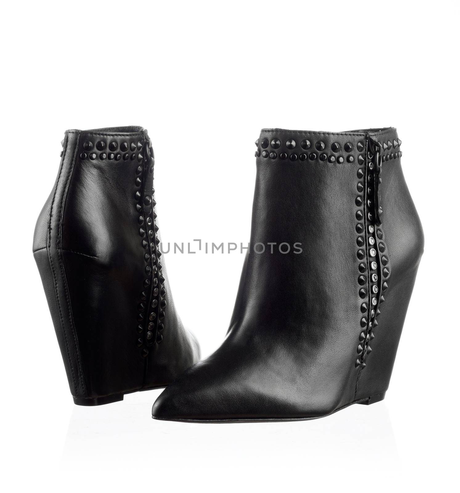 Pair of modern fashionable women shoes shot in studio