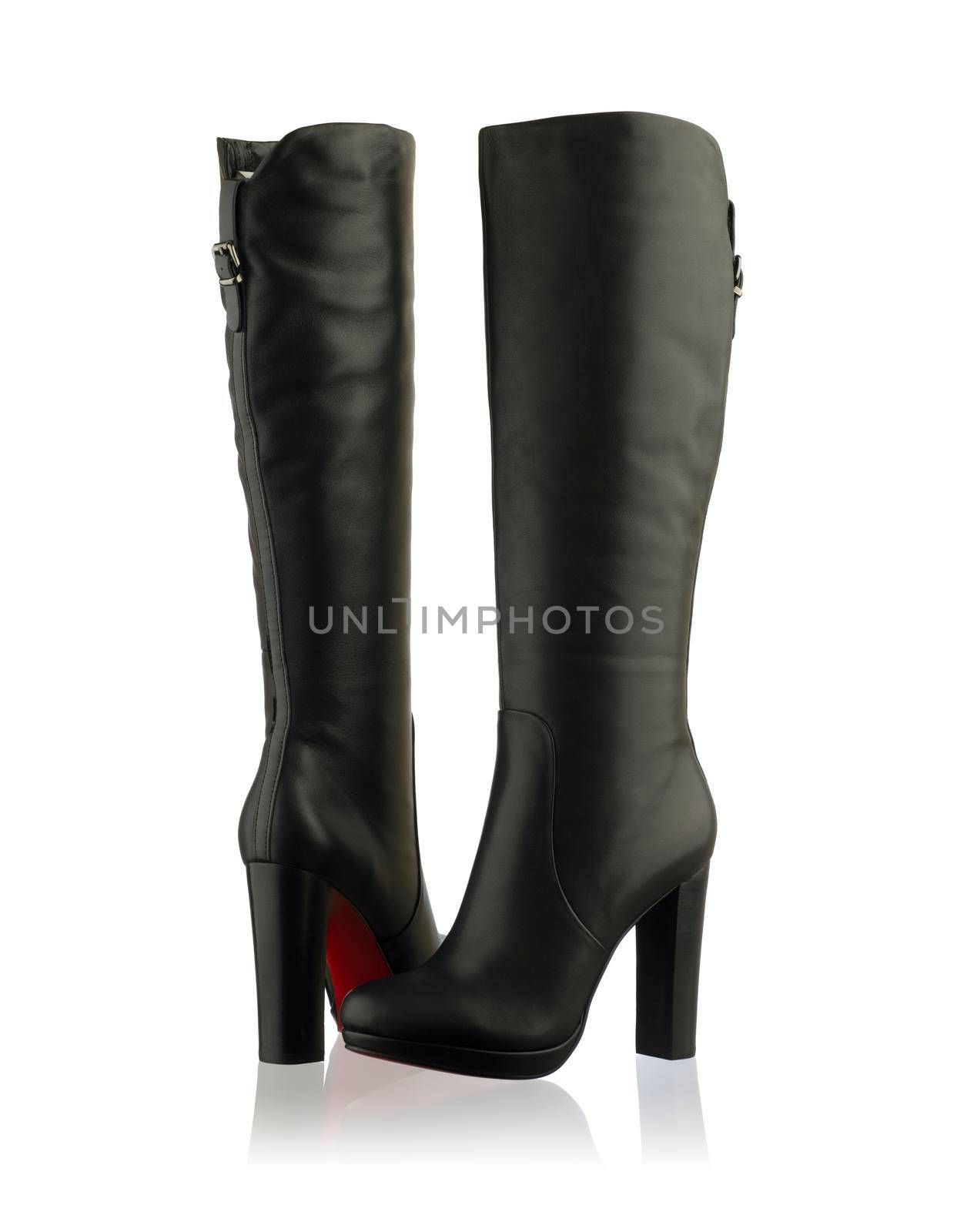 Modern fashionable women winter boot shot in studio