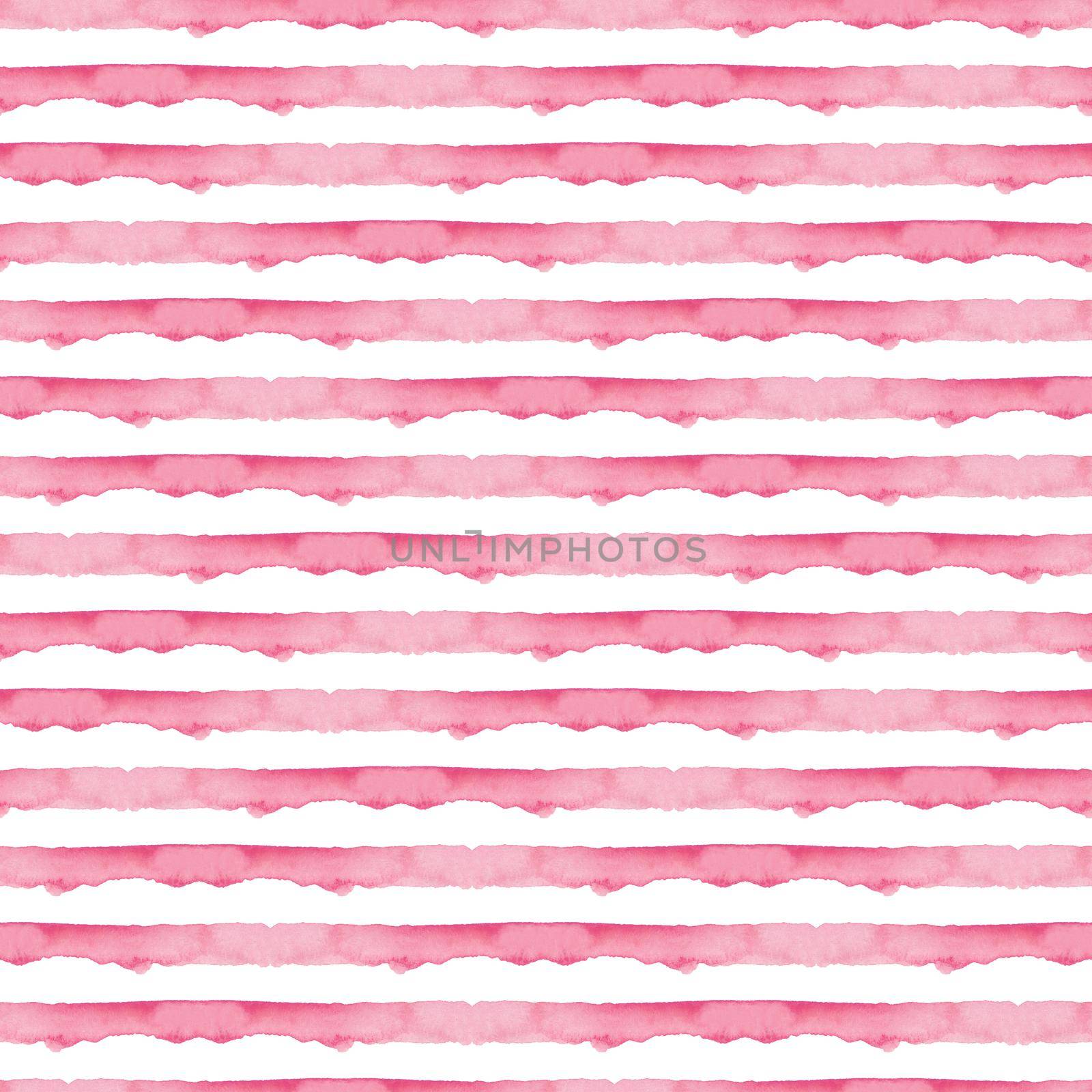 Abstract Pink Stripes Watercolor Background. Seamless Pattern for Fabric Textile and Paper. Simple Hand Painted Stripe by DesignAB