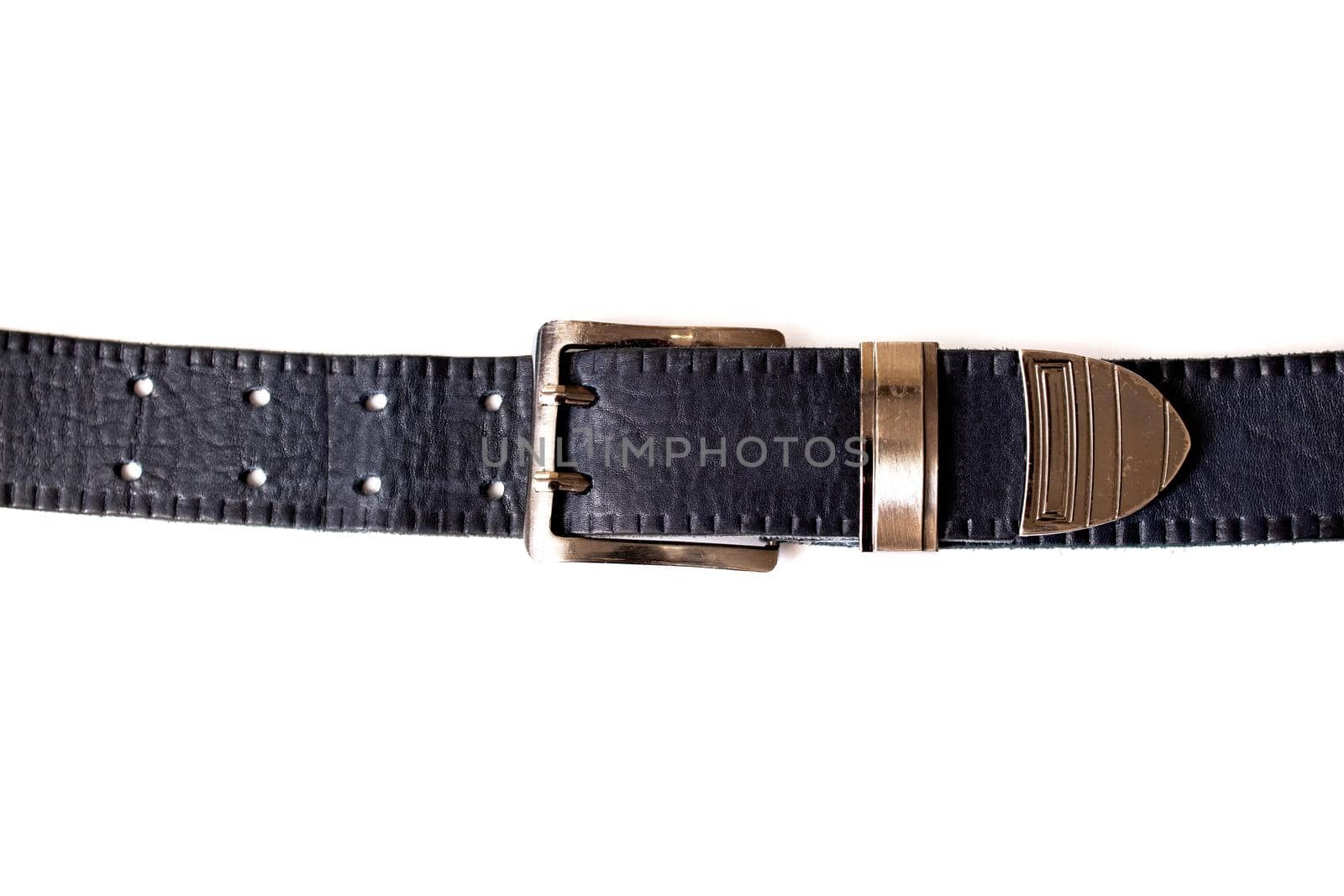 Blue belt buckle isolated on a white background