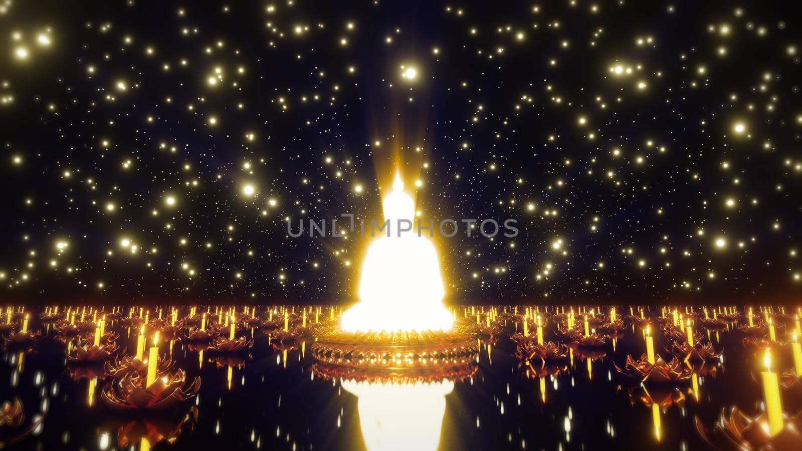 3D illustration Background for advertising and wallpaper in celebration and Buddhism scene. 3D rendering in festival concept.