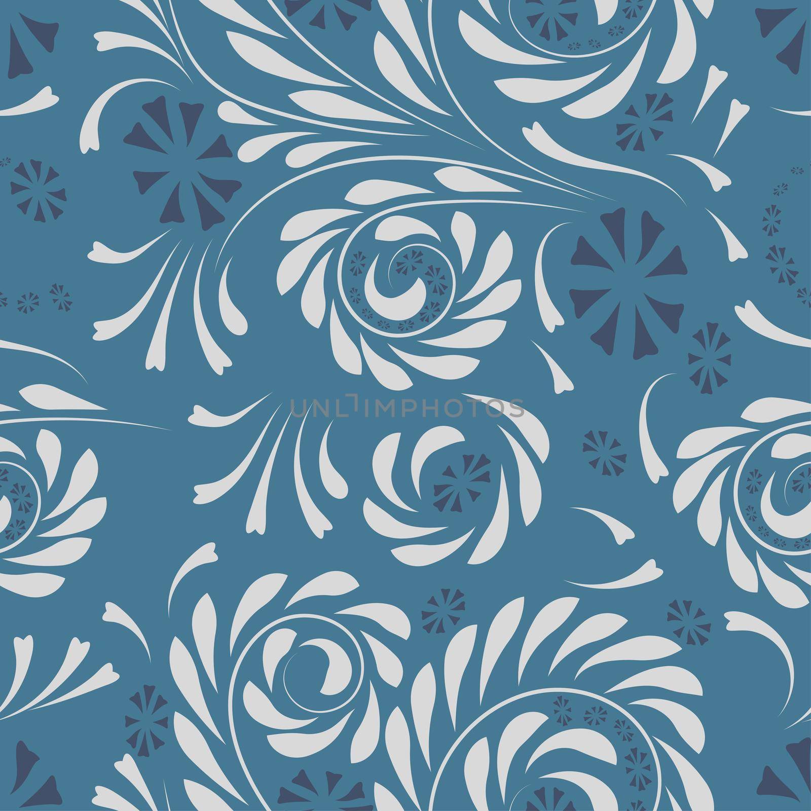 Floral pattern with flowers and leaves  Fantasy flowers Abstract Floral geometric fantasy  