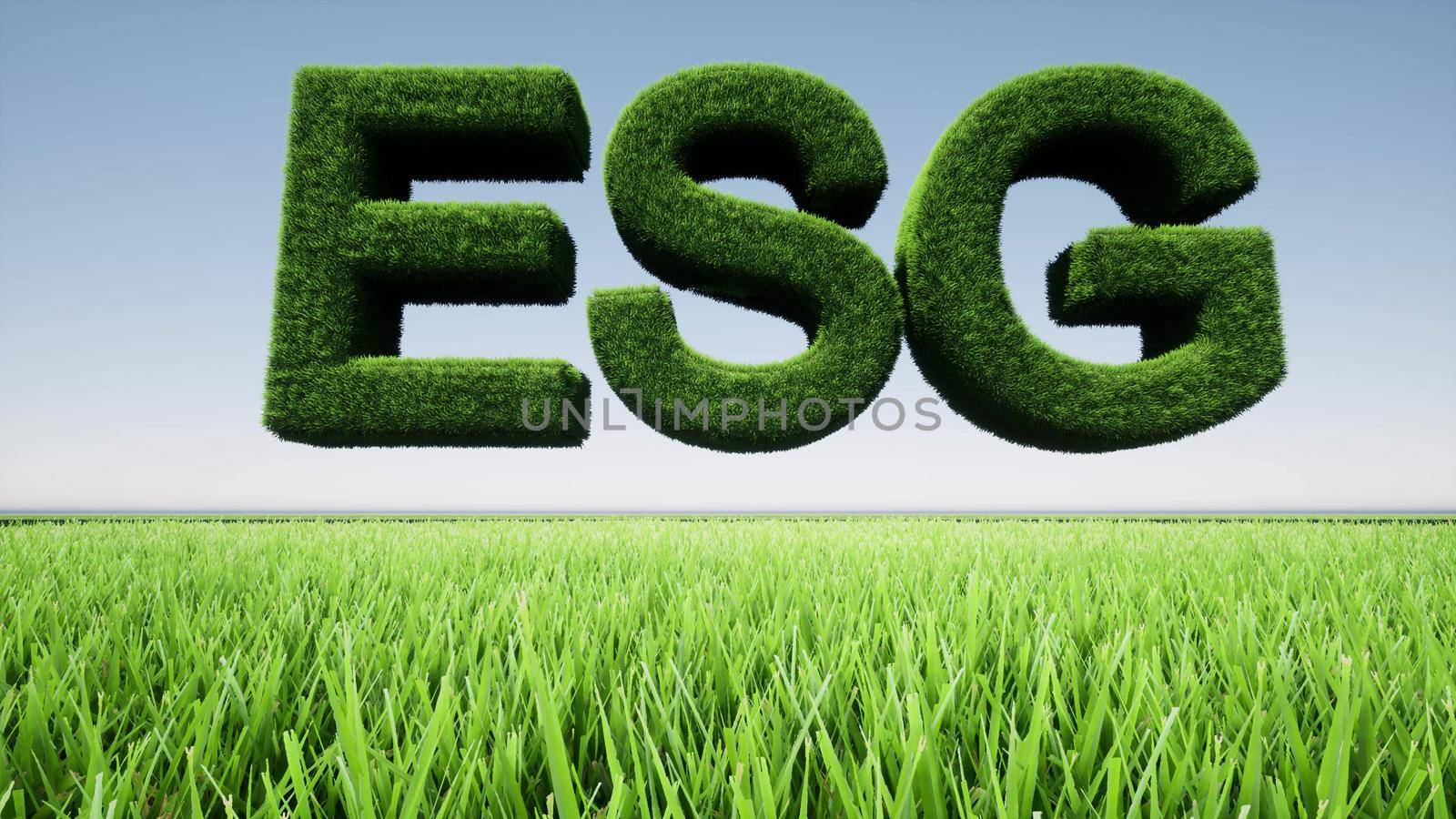 ESG Future technology concept Global finance Sustainable Clean energy 3d render