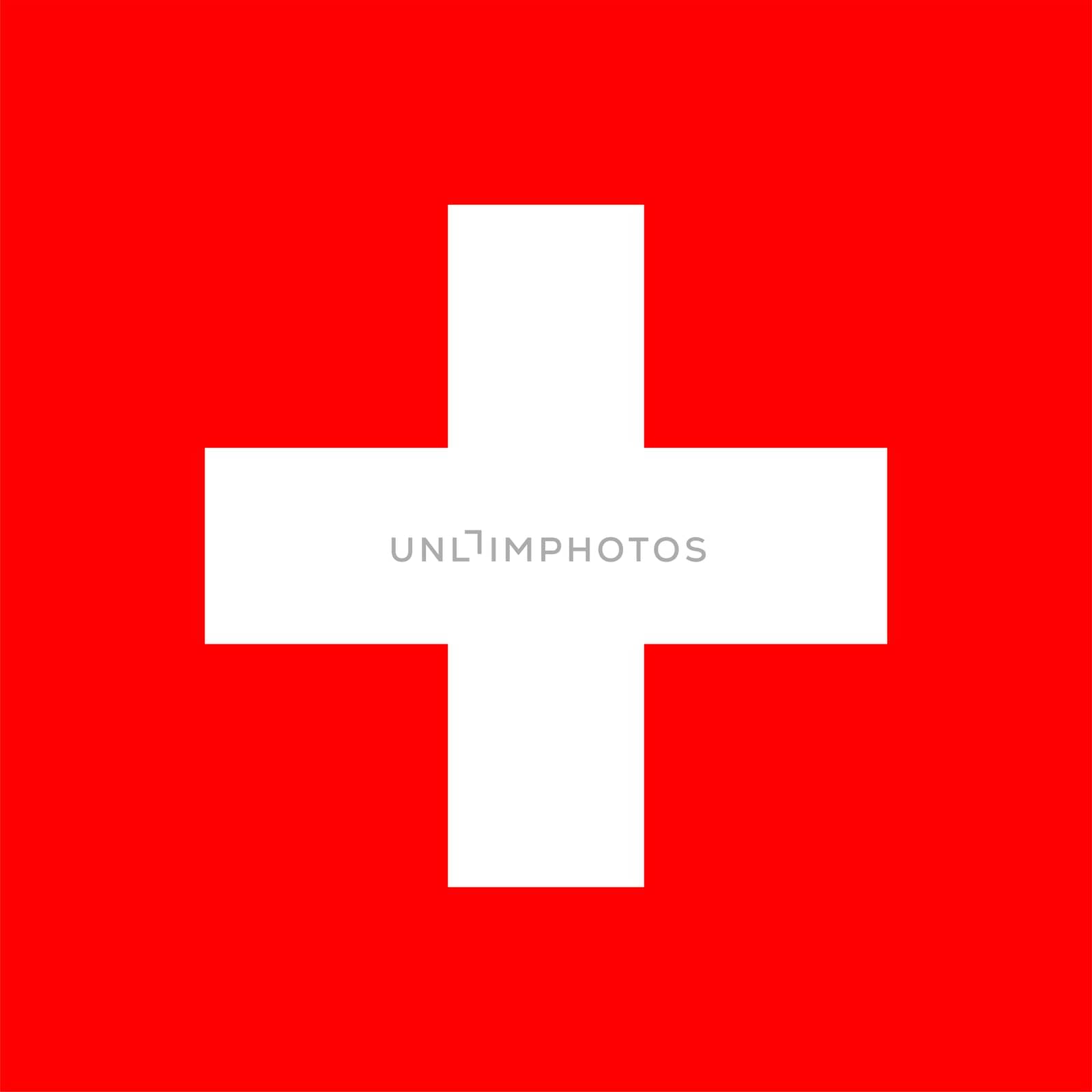 the Swiss national flag of Switzerland, Europe