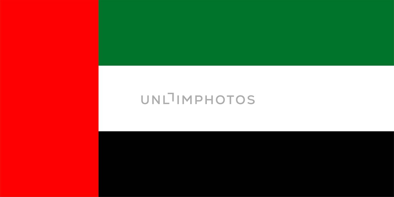 the Emirati national flag of United Arab Emirates, Asia